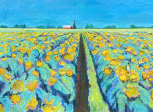 Bird in a Sunflower Sea